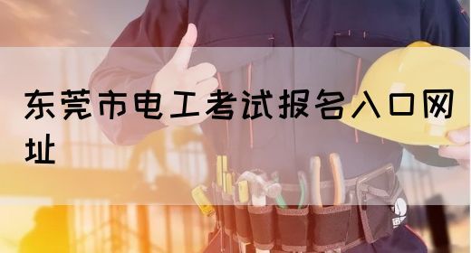 东莞市电工考试报名入口网址