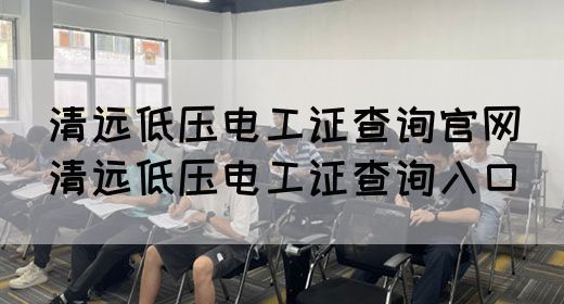 清远低压电工证查询官网（清远低压电工证查询入口）(图1)