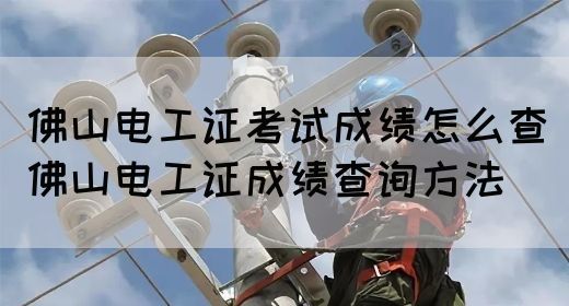 佛山电工证考试成绩怎么查（佛山电工证成绩查询方法）