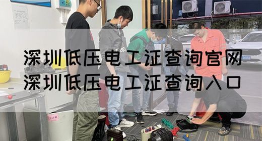 深圳低压电工证查询官网（深圳低压电工证查询入口）