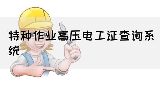 特种作业高压电工证查询系统