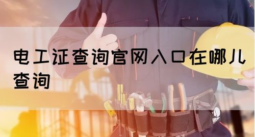 电工证查询官网入口在哪儿查询(图1)