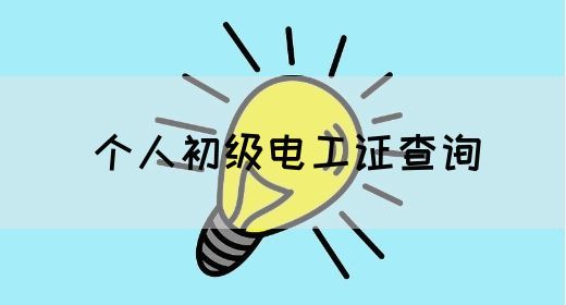 个人初级电工证查询