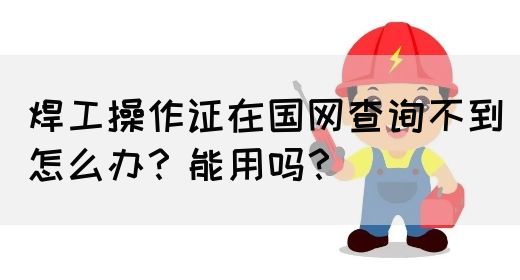 焊工操作证在国网查询不到怎么办？能用吗？(图1)