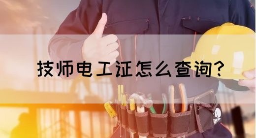 技师电工证怎么查询？(图1)